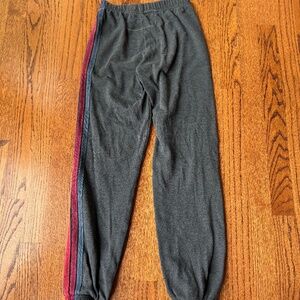 Kid’s 5 Stripe Sweatpants - Charcoal - size 12